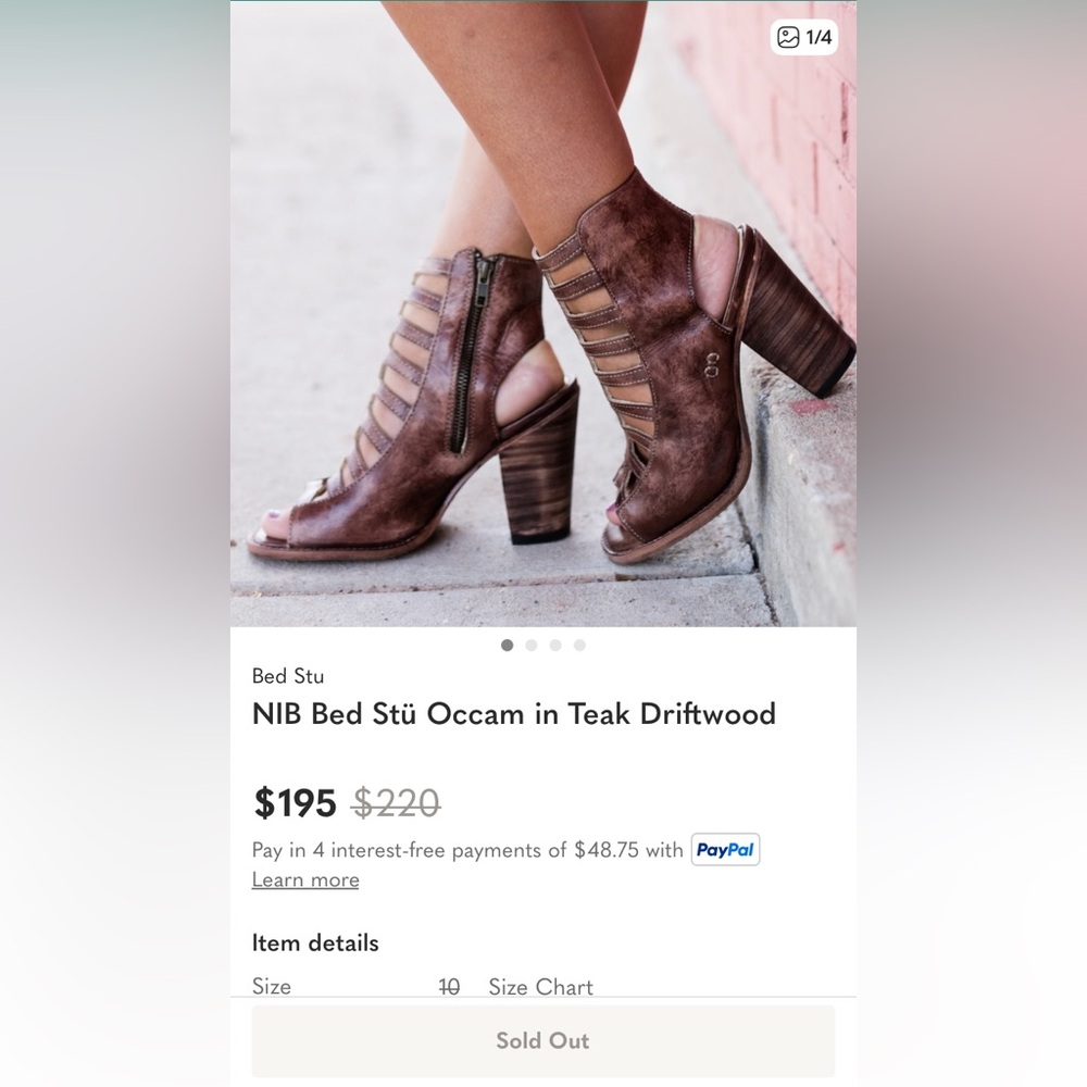 Bed|Stu Boho Occam Distressed Leather Caged Heeled Boots Sandals Womens 7 Tan - Picture 11 of 12